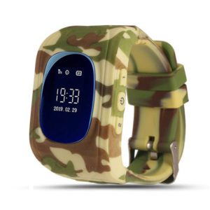 Q50 Camo kids smart watch GPS Horloge SOS LED v2 zandkleur